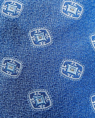 Corbata con estampado con estampado geométrico Kiton azul