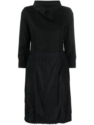 Klasické hedvábné kožené áčkové šaty Prada Pre-owned - černá