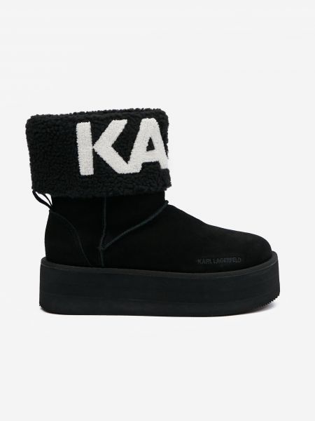 Велурени зимни обувки за сняг Karl Lagerfeld черно