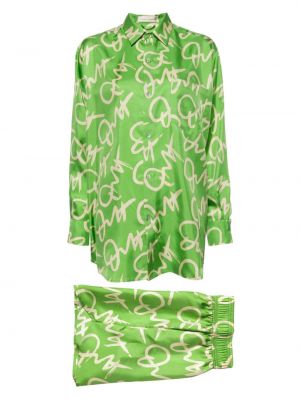 Hedvábné pyžamo Olivia Von Halle zelené