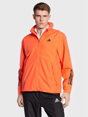 Csíkos átmeneti dzseki Adidas narancsszínű