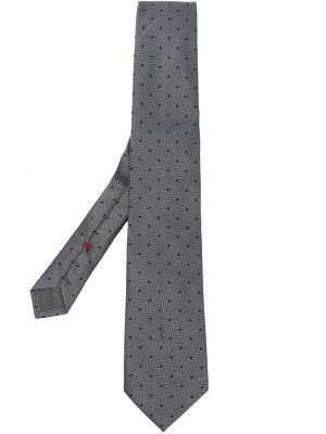 Cravatta ricamata a pois Brunello Cucinelli grigio