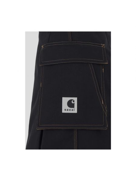 Mini falda de algodón Sacai negro