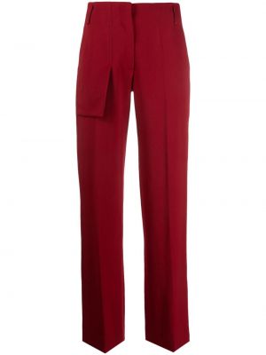 Kalhoty s vysokým pasem s kapsami Victoria Beckham červené