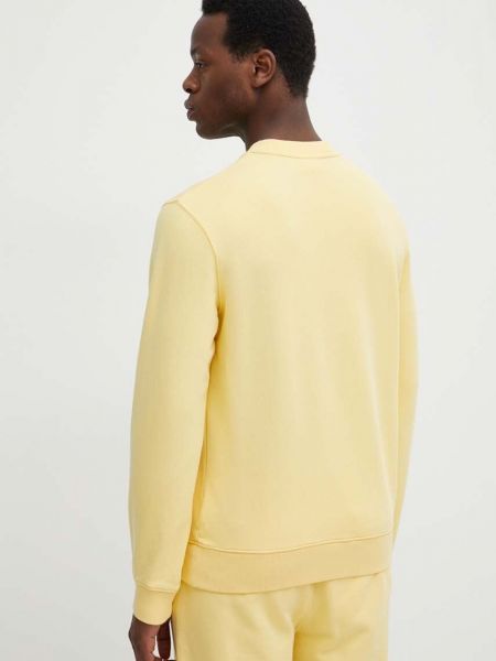 Хлопковый свитер с принтом Lacoste желтый