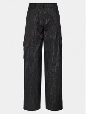 Pantalon cargo large Calvin Klein Jeans noir