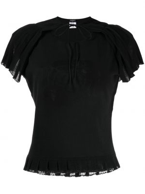 Bavlněné tričko Chanel Pre-owned černé