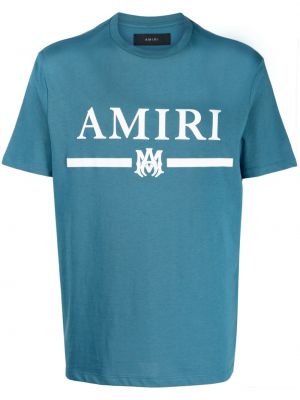 Bavlnené tričko s potlačou Amiri modrá