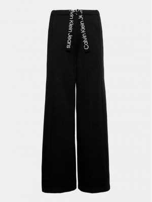 Pantaloni sport cu croială lejeră Calvin Klein Jeans negru