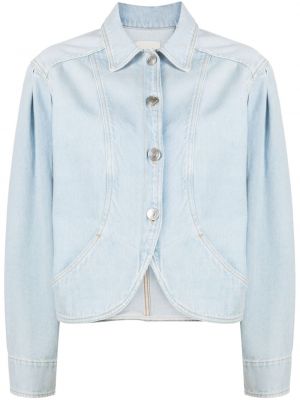 Plisovaná džínová bunda Isabel Marant modrá