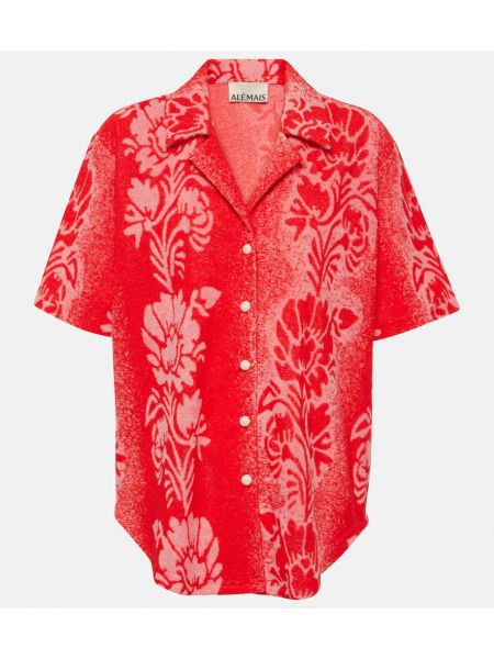 Βαμβακερό πουκάμισο με σχέδιο Alemais κόκκινο