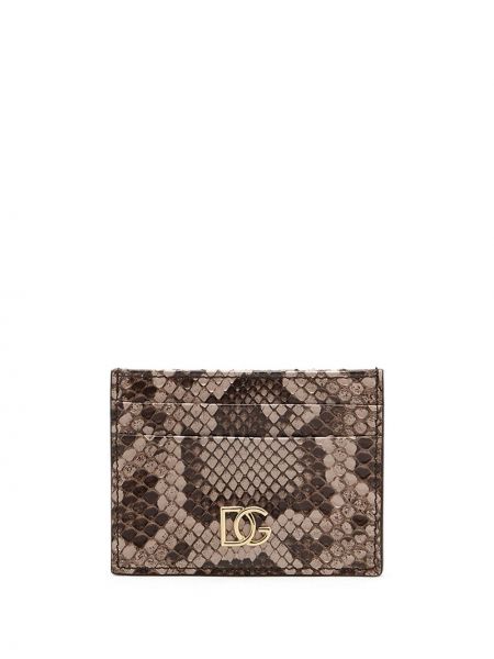 Peňaženka so vzorom hadej kože Dolce & Gabbana hnedá