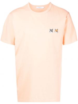 Bomull t-skjorte Maison Kitsuné oransje