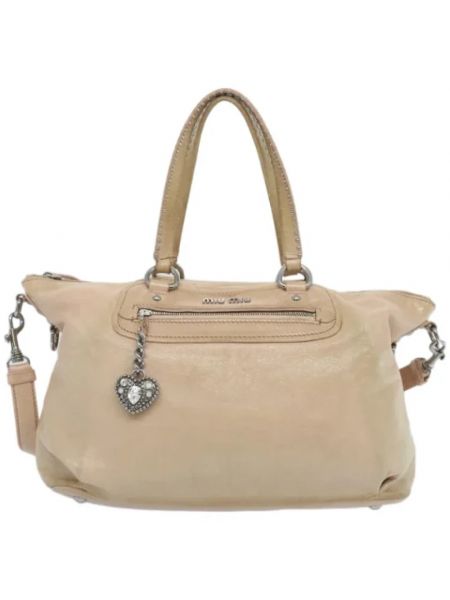 Leder shopper handtasche Miu Miu Pre-owned beige