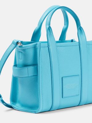 Kožená kožená nákupná taška Marc Jacobs modrá