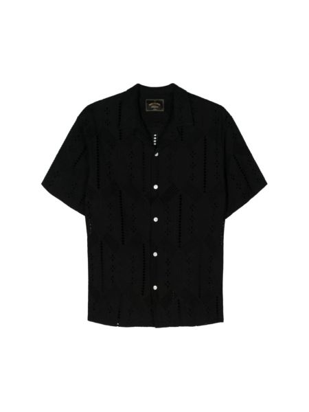 Koszula z krótkim rękawem flanelowa Portuguese Flannel czarna