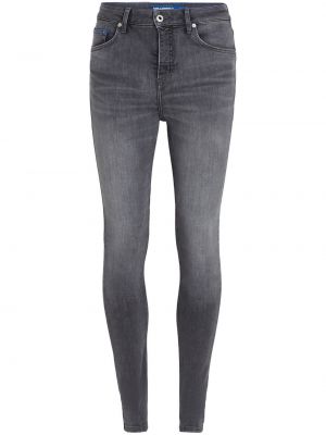 Hög midja skinny fit-jeans Karl Lagerfeld Jeans svart