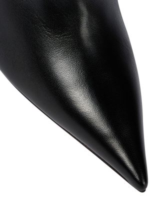 Stivali di gomma di pelle Amina Muaddi nero