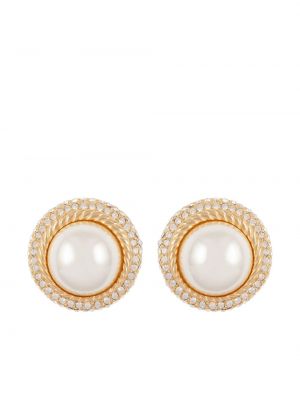 Naušnice sa perlicama Christian Dior zlatna