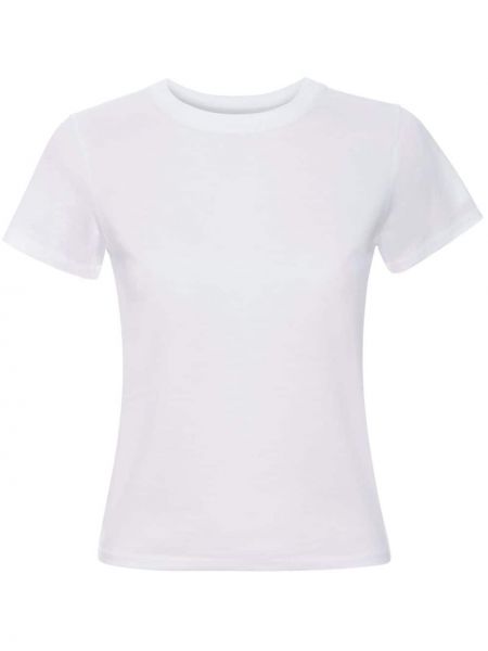 Bavlnené tričko s okrúhlym výstrihom Frame biela