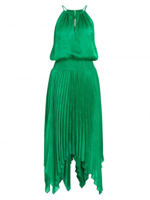 Атласное жаккардовое миди-платье Gia Ramy Brook зеленый