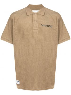 Brodert poloskjorte Chocoolate brun