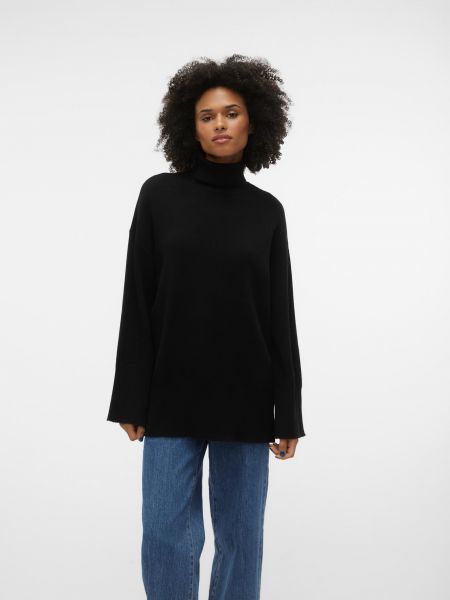 Džemperis ar augstu apkakli Vero Moda melns