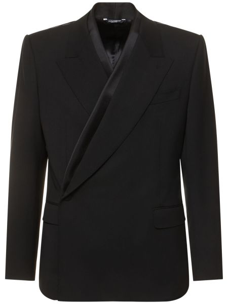 Vlněná bunda Dolce & Gabbana černá