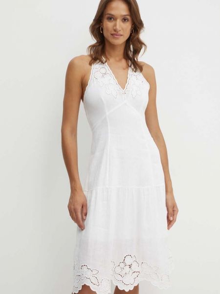 Lanena mini haljina Twinset bijela