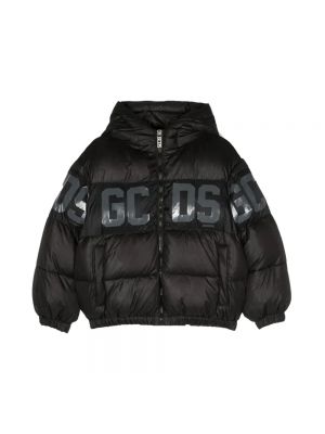 Pikowana kurtka z kapturem w jednolitym kolorze Gcds czarna