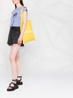 Shopper handtasche mit print Palm Angels gelb