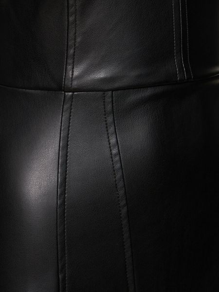 Mini-abito di pelle in pelle verniciata Weworewhat nero