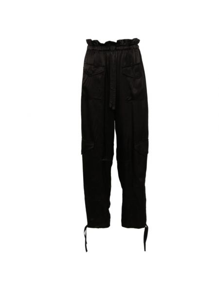Obcisłe spodnie z kieszeniami Ganni czarne