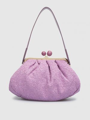 Кружевная сумка через плечо Max Mara Weekend фиолетовая
