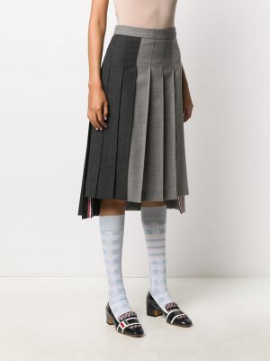 Plisované vlněné sukně Thom Browne šedé
