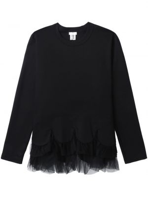 Памучна блуза с волани от тюл Noir Kei Ninomiya черно