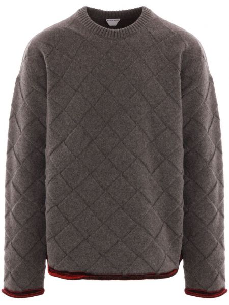 Пуловер с кръгло деколте Bottega Veneta сиво
