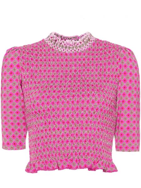 Bluza s printom Sandro ružičasta