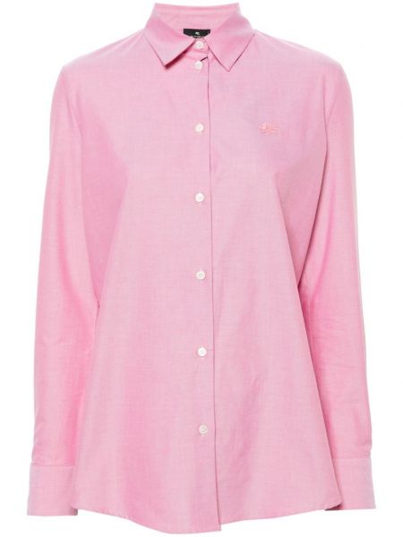 Βαμβακερό πουκάμισο Etro ροζ