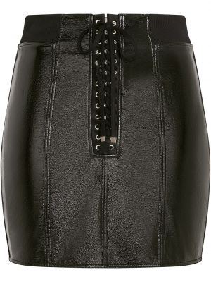Csipkés fűzős miniszoknya Dolce & Gabbana fekete