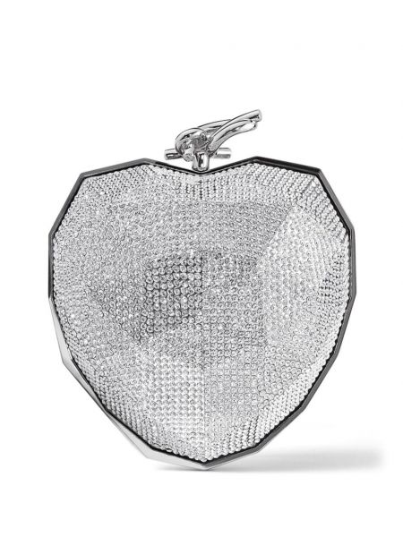 Pisemska torbica z vzorcem srca Jimmy Choo srebrna