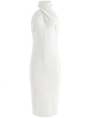 Μάλλινη κοκτέιλ φόρεμα Alice + Olivia λευκό