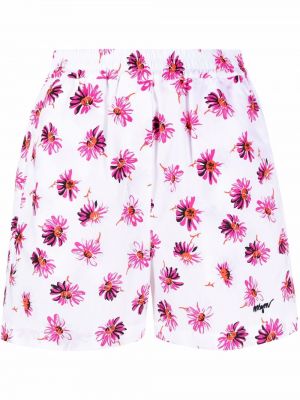 Shorts en coton à fleurs Msgm blanc
