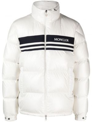Pérový kabát Moncler biela