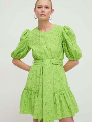 Памучна мини рокля Silvian Heach зелено