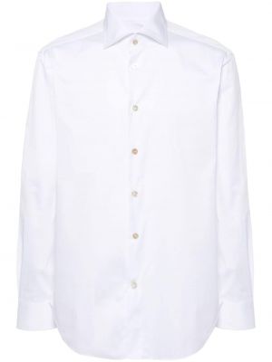 Bavlněná košile s knoflíky Kiton bílá