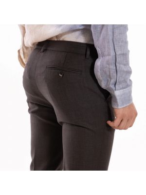 Pantalones chinos de lana skinny Mauro Grifoni marrón
