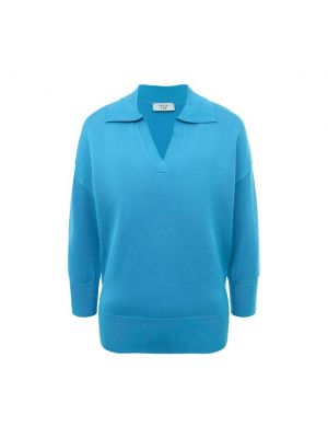 Шелковый пуловер из вискозы Seven Lab синий