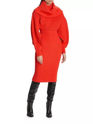 Платье-свитер чанки A.w.a.k.e. Mode красное