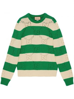 Svītrainas džemperis ar apdruku Gucci
